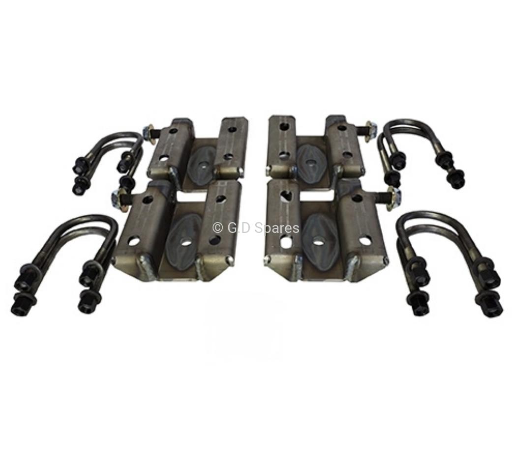 U Bolt Skid Plate Kit, 1941-1968, Willys Jeep, CJ2A, CJ3A, CJ3B, MB, GPW, M38