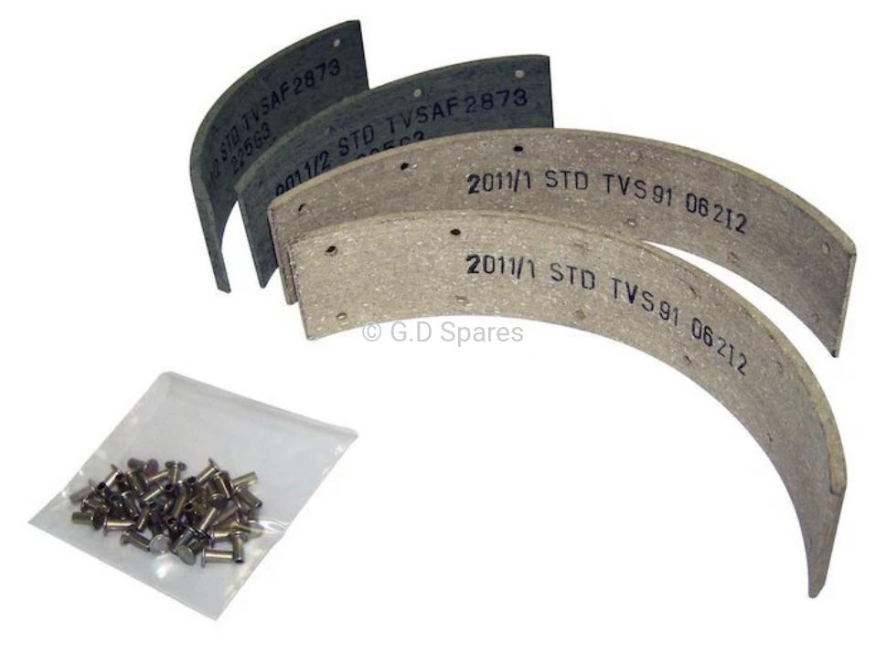 Brake Lining Set, For Front or Rear Shoes, 9' Brakes, 1941-1965, Willys and Jeep